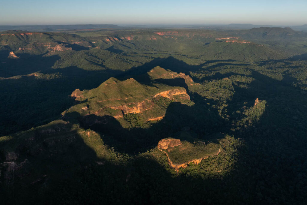Vista de drone dos Canions no Parque Estadual das Nascentes do Rio Taquari